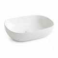 Lavatório de pousar oval em cerâmica vitrificada branca, 59 x 40 x 14 cm