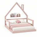 Cama Infantil em Forma de Casa em Pinho Rosa 90 x 190 cm