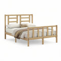 Cama de Casal em Pinho Maciço Natural para Colchão 160 x 200 cm