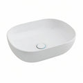 Lavatório de Pousar Oval em Cerâmica Branca 60 x 40 x 15 cm