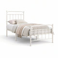 Estrutura de Cama Individual em Aço Branco para Colchão 90 x 190 cm